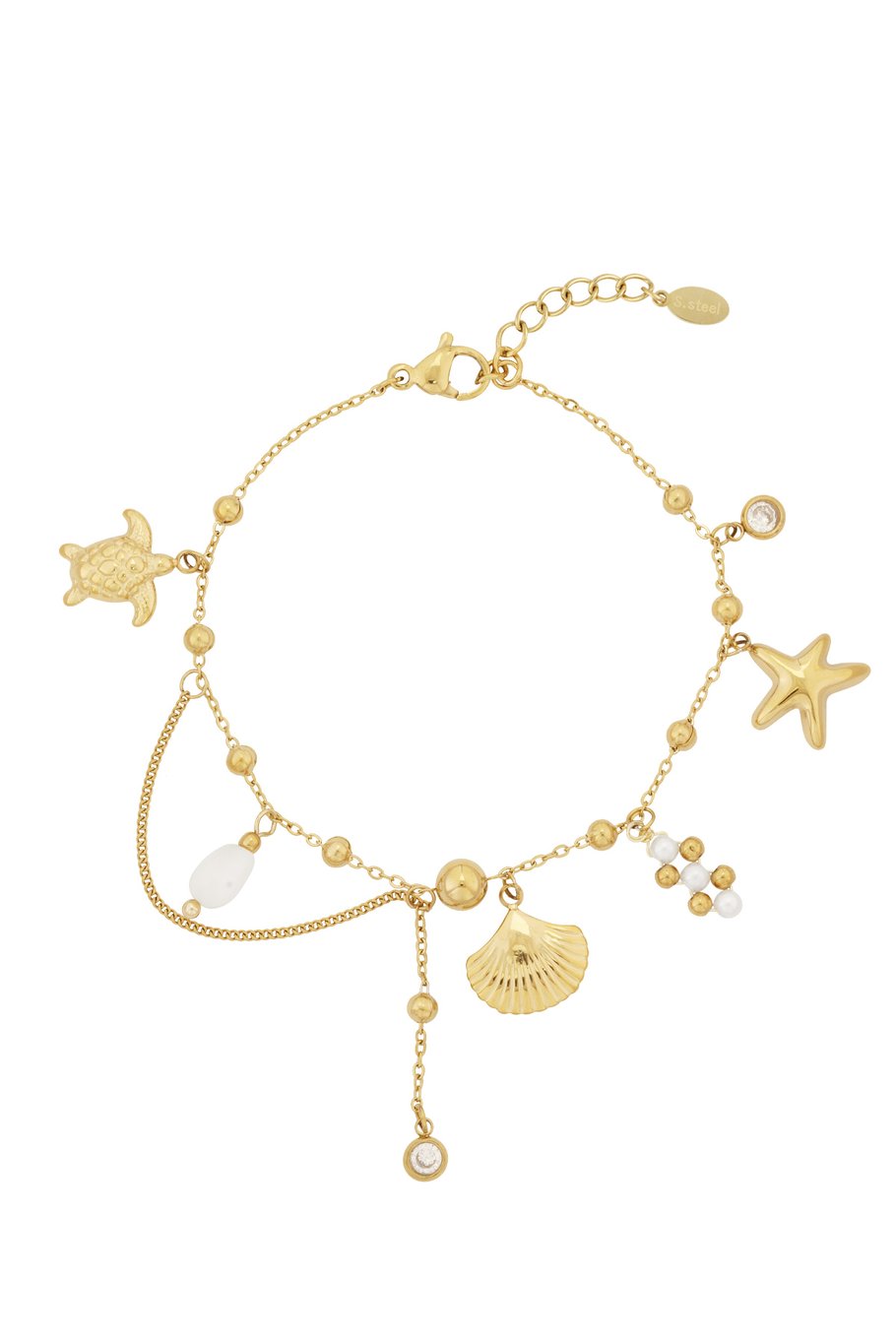 beach days bracelet. Gold color