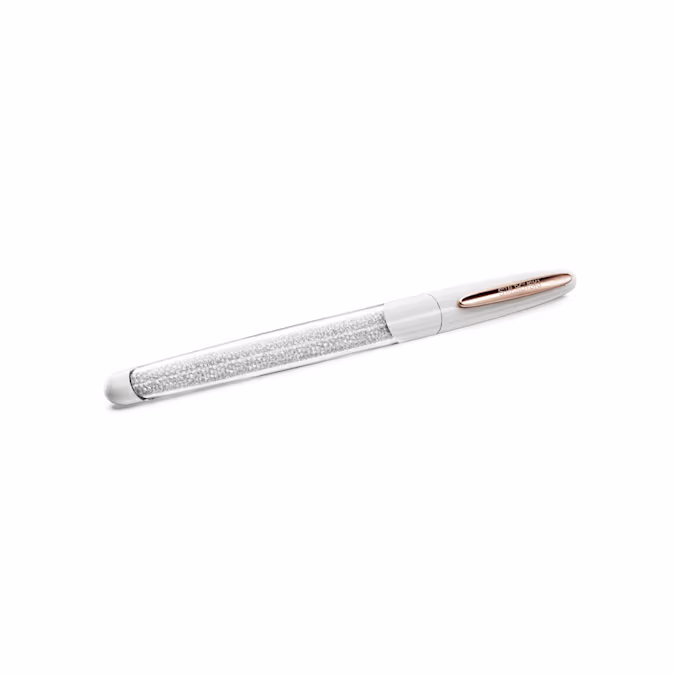 De Crystalline Nova-rollerballpen is veel meer dan alleen een schrijfinstrument. Deze pen is gevuld met ongeveer 400 heldere kristallen met behulp van de unieke Crystalline-techniek en een clip met roségoudkleurige toplaag versterkt de glanzende schacht en dop in wit. Deze slanke rollerballpen is een attent cadeau. 