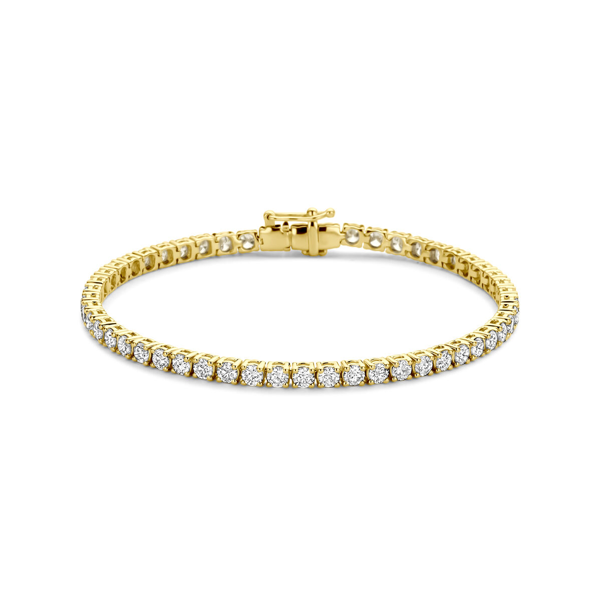 natural diamonds 1.00ct H/si Tennis bracelet 14kt yellow gold