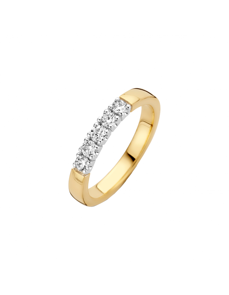 14krt Goud Briljant Memoire ring met diamant 5x0.05crt H/SI 706110525-17,75