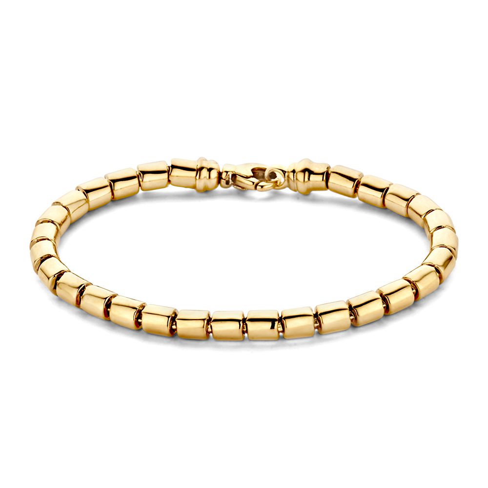 14krt Geelgouden Klassieke schakelarmband met luxe karabijnsluiting