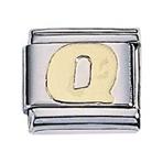 Zoppini schakel letter Q

staal met 18krt. goud
model  : W
Hoogte : 9mm