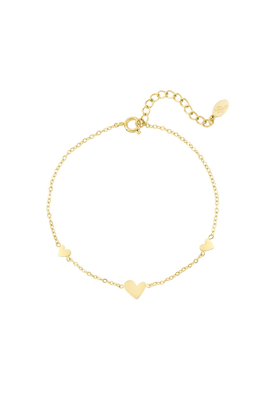 Klassieke armband met hartjes roestvrij staal