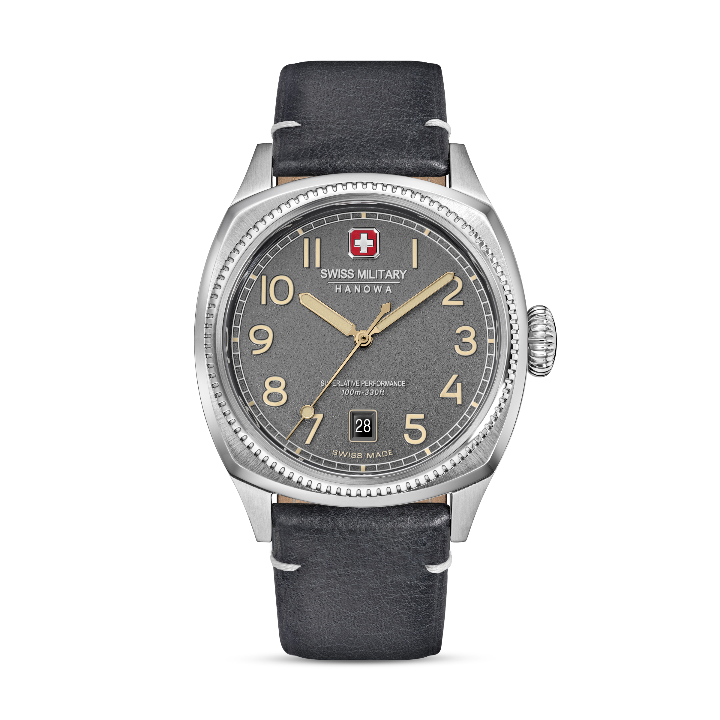 Dit is een horloge van het merk Swiss Military Hanowa gemaakt voor heren.
De specificaties zijn als volgt:
Kastmaat: 41 MM
Waterdichtheid: 10 ATM / 100 Meter / 330 Feet
Dit horloge heeft de volgende functies/eigenschappen:
Datumaanduiding