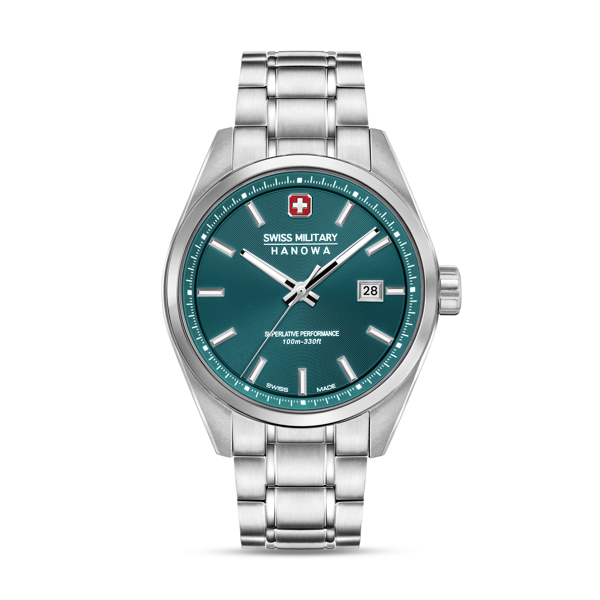 Dit is een horloge van het merk Swiss Military Hanowa gemaakt voor heren.
De specificaties zijn als volgt:
Kastmaat: 41 MM
Waterdichtheid: 10 ATM / 100 Meter / 330 Feet
Dit horloge heeft de volgende functies/eigenschappen:
Datumaanduiding