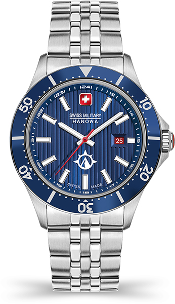 Dit is een horloge van het merk Swiss Military Hanowa gemaakt voor heren.
De specificaties zijn als volgt:
Kastmaat: 42 mm
Waterdichtheid: 10 ATM / 100 Meter / 330 Feet
Dit horloge heeft de volgende functies/eigenschappen:
Datumaanduiding
