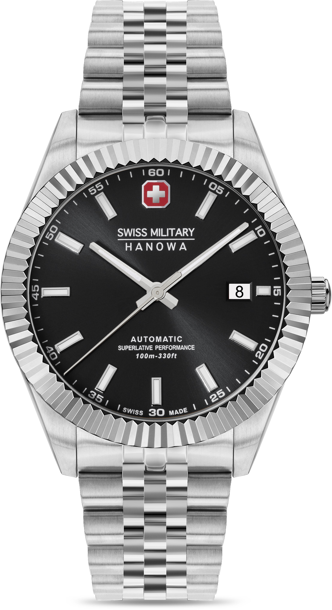 Dit is een horloge van het merk Swiss Military Hanowa gemaakt voor heren.
De specificaties zijn als volgt:
Kastmaat: 41 mm
Waterdichtheid: 10 ATM / 100 Meter / 330 Feet