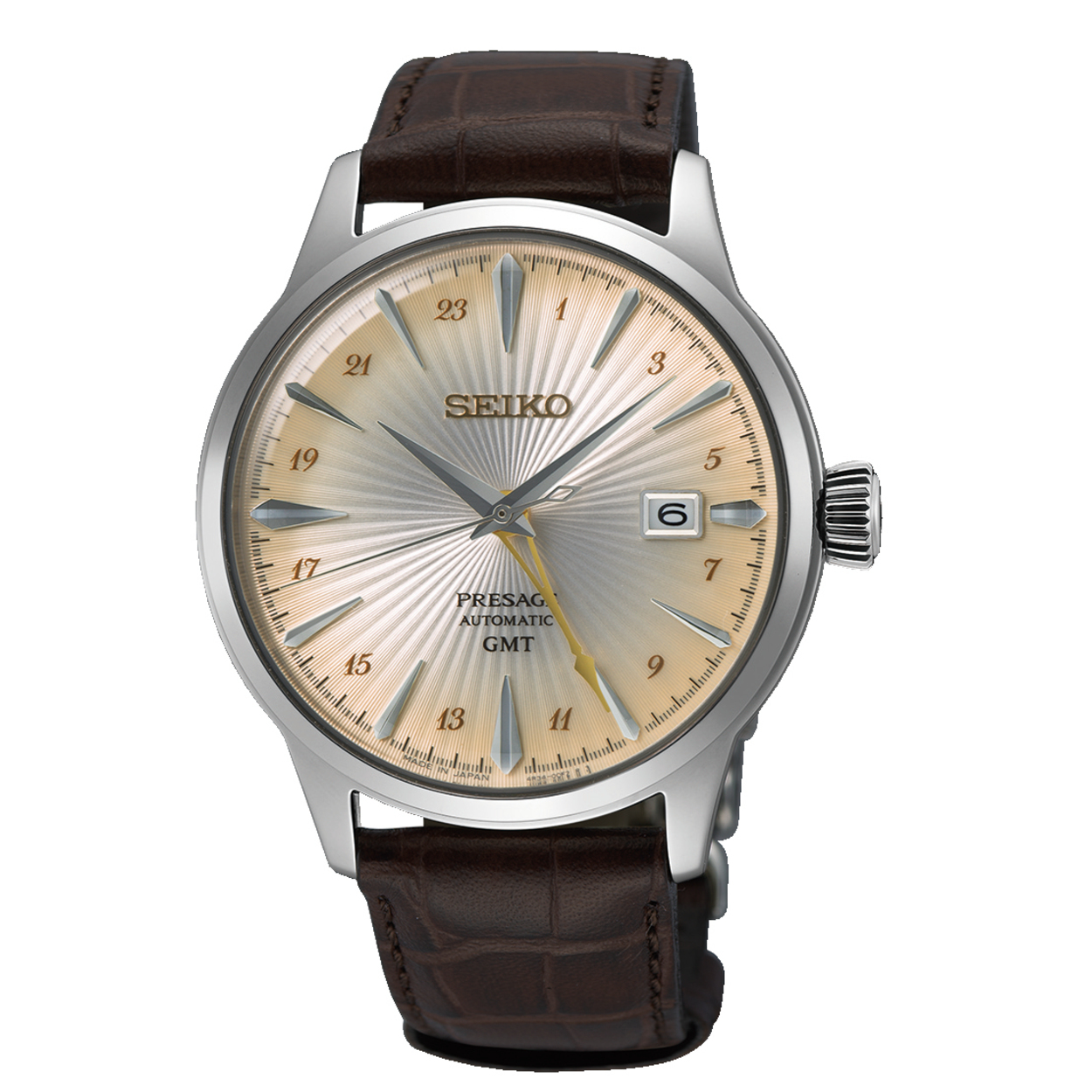 Dit is een herenhorloge van het merk Seiko. Het is een analoog horloge gemaakt van staal. De diameter van de kast is 40.5 mm en de kast is 12.8 mm dik.
De verdere specificaties van het horloge zijn als volgt:
Kastvorm: rond
Kastkleur: zilverkleurig
Kastmateriaal: staal
Bandbreedte: 20 mm
Bandlengte: 275.5 mm
Sluiting: vouwsluiting met drukker
Wijzerplaatkleur: overig
Glassoort: hardlex mineraal glas
Waterdichtheid: 5 ATM
Techniek: automaat