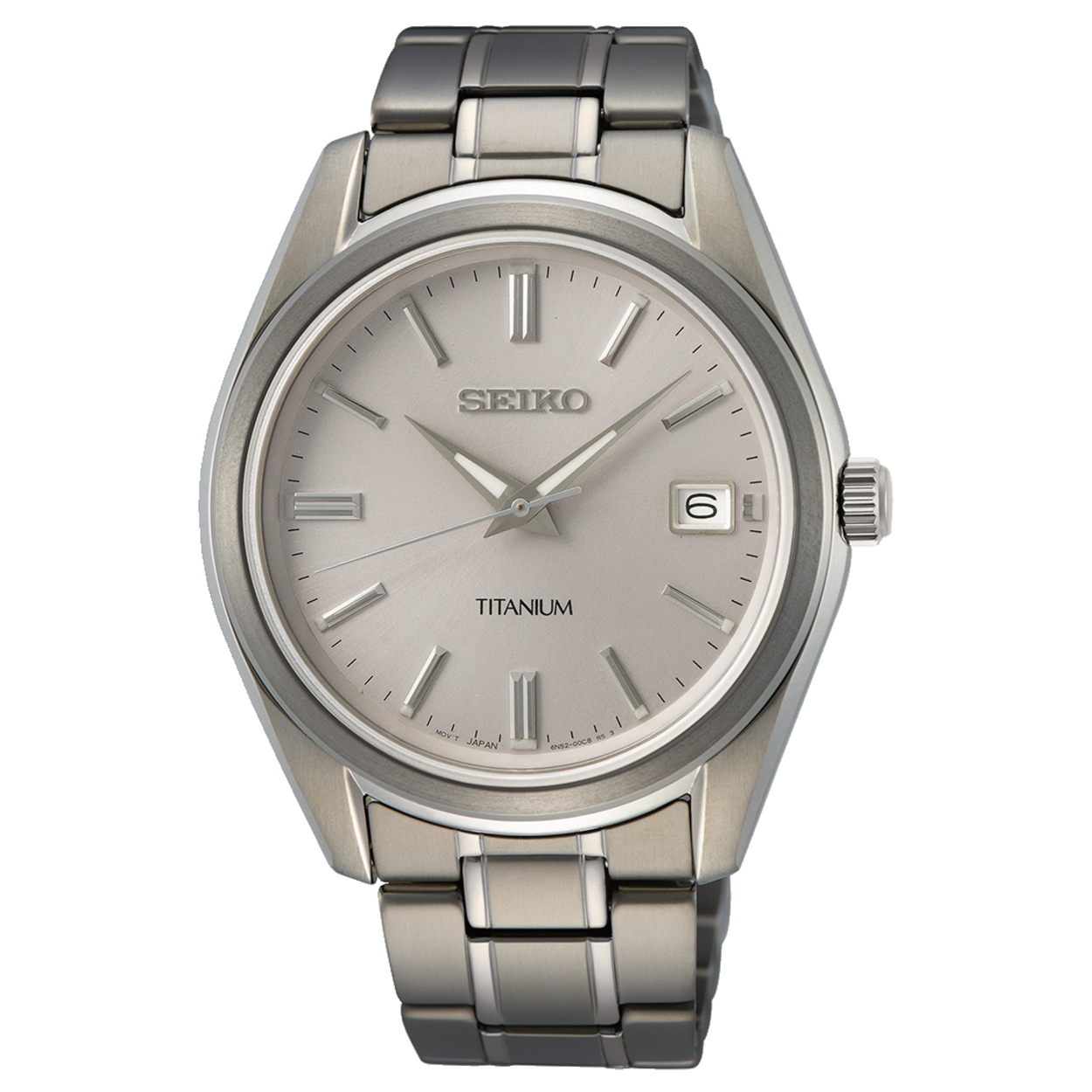 Dit is een herenhorloge van het merk Seiko. Het is een analoog horloge gemaakt van titanium. De diameter van de kast is 40.2 mm en de kast is 8.5 mm dik.
De verdere specificaties van het horloge zijn als volgt:
Kastvorm: rond
Kastkleur: grijs
Kastmateriaal: titanium
Bandbreedte: 18 mm
Bandlengte: 260.2 mm
Sluiting: vouwsluiting met drukker
Wijzerplaatkleur: zilverkleurig
Glassoort: saffier glas
Waterdichtheid: 10 ATM
Techniek: quartz