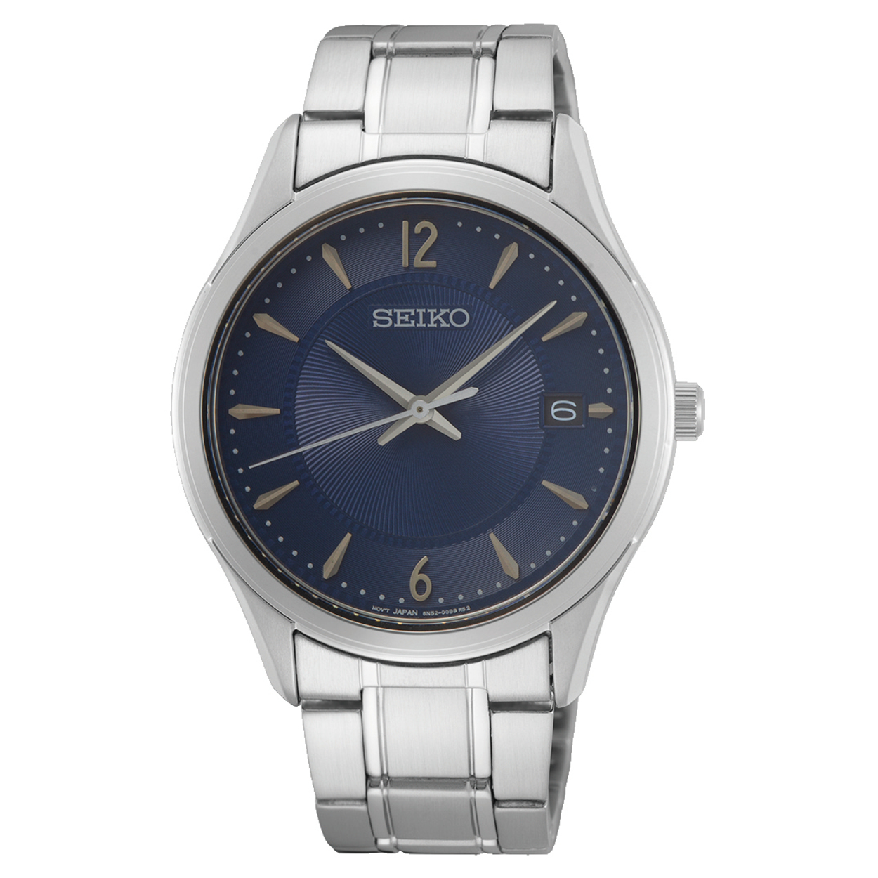 Dit is een herenhorloge van het merk Seiko. Het is een analoog horloge gemaakt van staal. De diameter van de kast is 39.4 mm en de kast is 8 mm dik.
De verdere specificaties van het horloge zijn als volgt:
Kastvorm: rond
Kastkleur: zilverkleurig
Kastmateriaal: staal
Bandbreedte: 18 mm
Bandlengte: 249.4 mm
Sluiting: vouwsluiting met drukker
Wijzerplaatkleur: blauw
Glassoort: saffier glas
Waterdichtheid: 10 ATM
Techniek: quartz