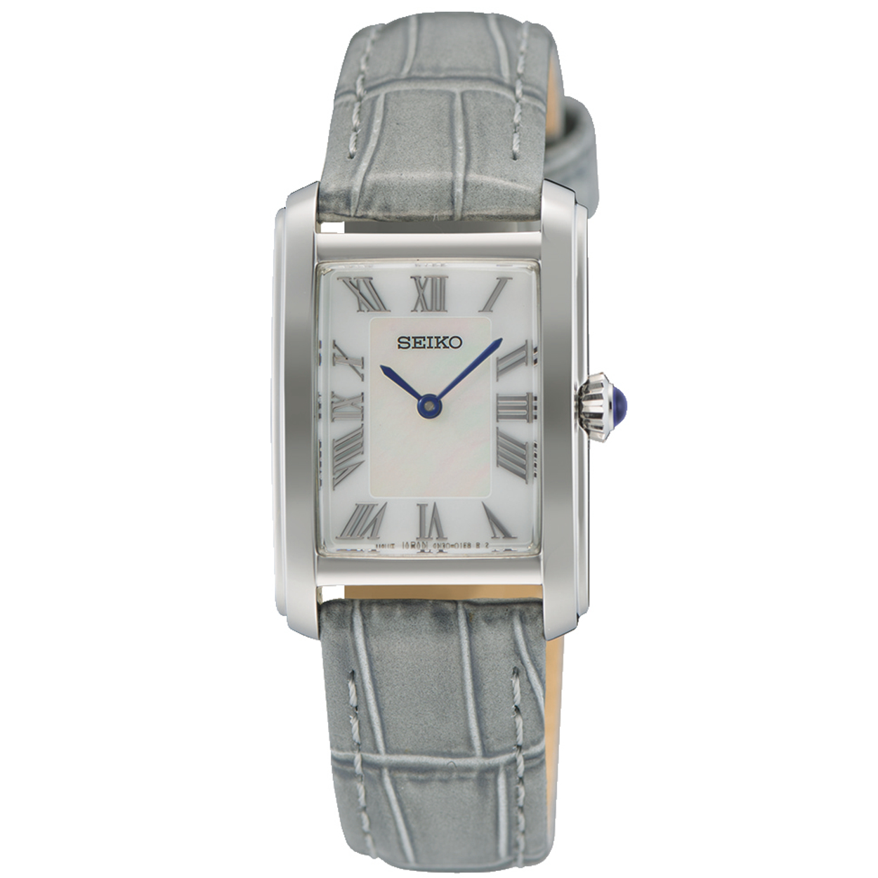 Dit is een dameshorloge van het merk Seiko. Het is een analoog horloge gemaakt van staal. De diameter van de kast is 22.2 mm en de kast is 7.18 mm dik.
De verdere specificaties van het horloge zijn als volgt:
Kastvorm: tonneau
Kastkleur: zilverkleurig
Kastmateriaal: staal
Bandbreedte: 14 mm
Bandlengte: 197.2 mm
Sluiting: gesp
Wijzerplaatkleur: wit
Glassoort: hardlex mineraal glas
Waterdichtheid: 5 ATM
Techniek: quartz