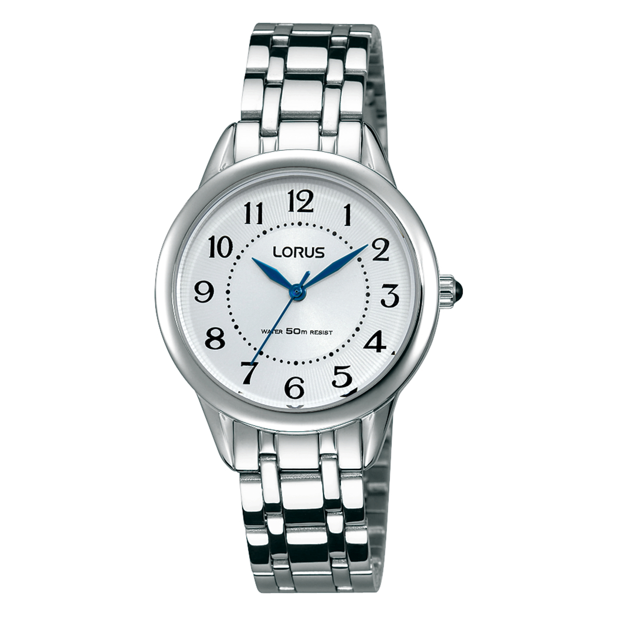 Dit is een dameshorloge van het merk Lorus. Het is een analoog horloge gemaakt van metaal. De diameter van de kast is 30 mm en de kast is 8 mm dik.
De verdere specificaties van het horloge zijn als volgt:
Kastvorm: rond
Kastkleur: zilverkleurig
Kastmateriaal: metaal
Bandbreedte: 13 mm
Bandlengte: 215 mm
Sluiting: vouwsluiting met drukker
Wijzerplaatkleur: zilver
Glassoort: hardlex mineraal glas
Waterdichtheid: 5 ATM
Techniek: quartz