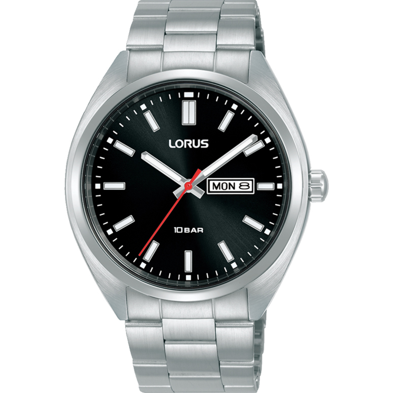 Dit is een herenhorloge van het merk Lorus. Het is een analoog horloge gemaakt van staal. De diameter van de kast is 41 mm en de kast is 11 mm dik.
De verdere specificaties van het horloge zijn als volgt:
Kastvorm: rond
Kastkleur: zilverkleurig
Kastmateriaal: staal
Bandbreedte: 20 mm
Bandlengte: 256 mm
Sluiting: vouwsluiting met drukker
Wijzerplaatkleur: zwart
Glassoort: hardlex mineraal glas
Waterdichtheid: 10 ATM
Techniek: quartz