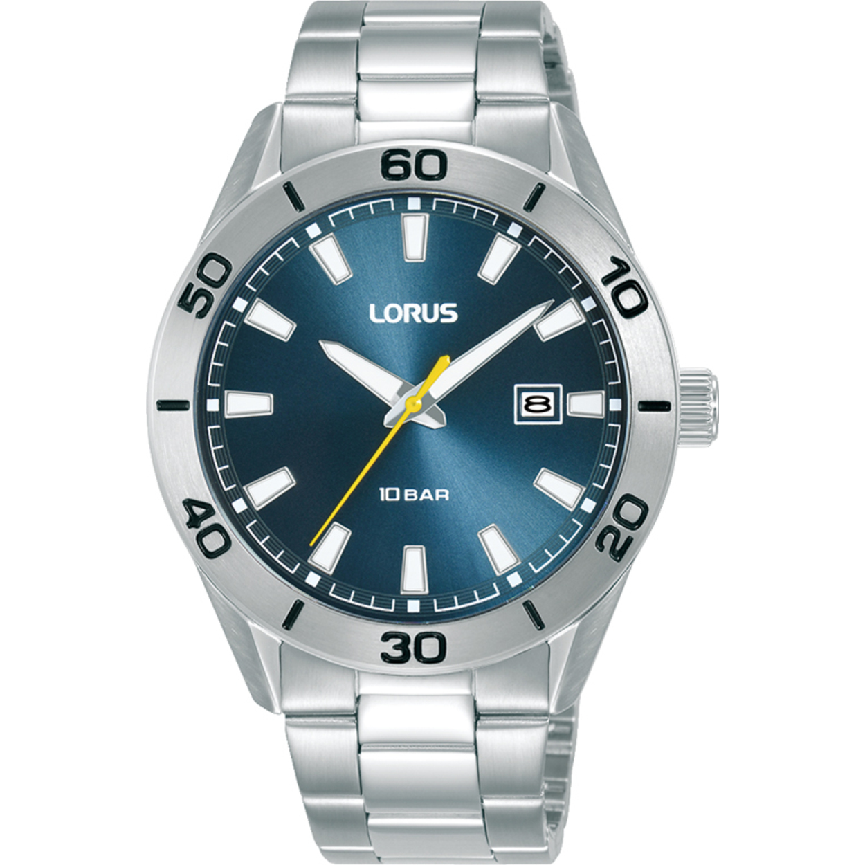 Dit is een herenhorloge van het merk Lorus. Het is een analoog horloge gemaakt van staal. De diameter van de kast is 40 mm en de kast is 10.3 mm dik.
De verdere specificaties van het horloge zijn als volgt:
Kastvorm: rond
Kastkleur: zilverkleurig
Kastmateriaal: staal
Bandbreedte: 20 mm
Bandlengte: 265 mm
Sluiting: vouwsluiting met drukker
Wijzerplaatkleur: blauw
Glassoort: hardlex mineraal glas
Waterdichtheid: 10 ATM
Techniek: quartz
