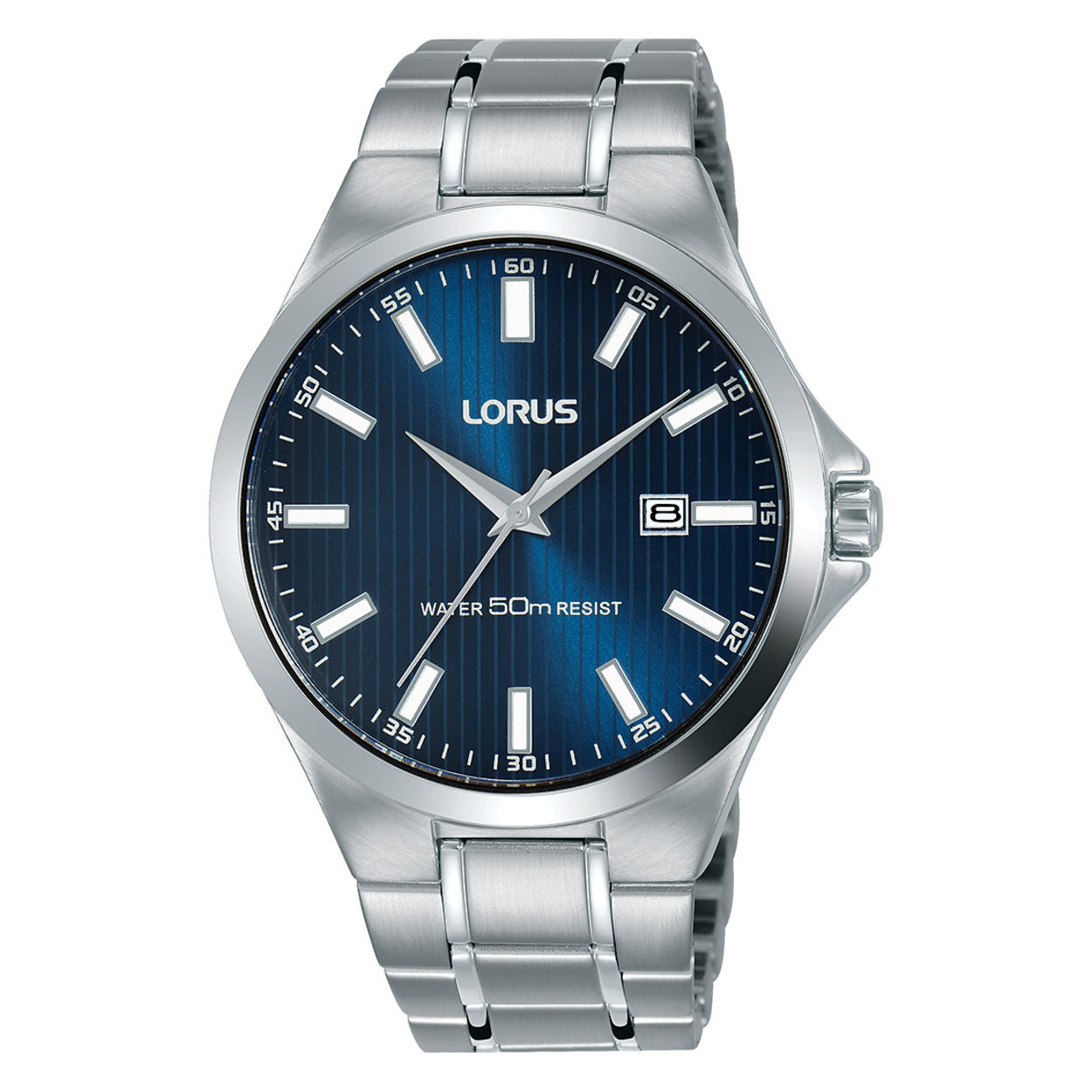 Dit is een herenhorloge van het merk Lorus. Het is een analoog horloge gemaakt van staal. De diameter van de kast is 40 mm en de kast is 10 mm dik.
De verdere specificaties van het horloge zijn als volgt:
Kastvorm: rond
Kastkleur: zilverkleurig
Kastmateriaal: staal
Bandbreedte: 18 mm
Bandlengte: 260 mm
Sluiting: vouwsluiting met drukker
Wijzerplaatkleur: blauw
Glassoort: hardlex mineraal glas
Waterdichtheid: 5 ATM
Techniek: quartz