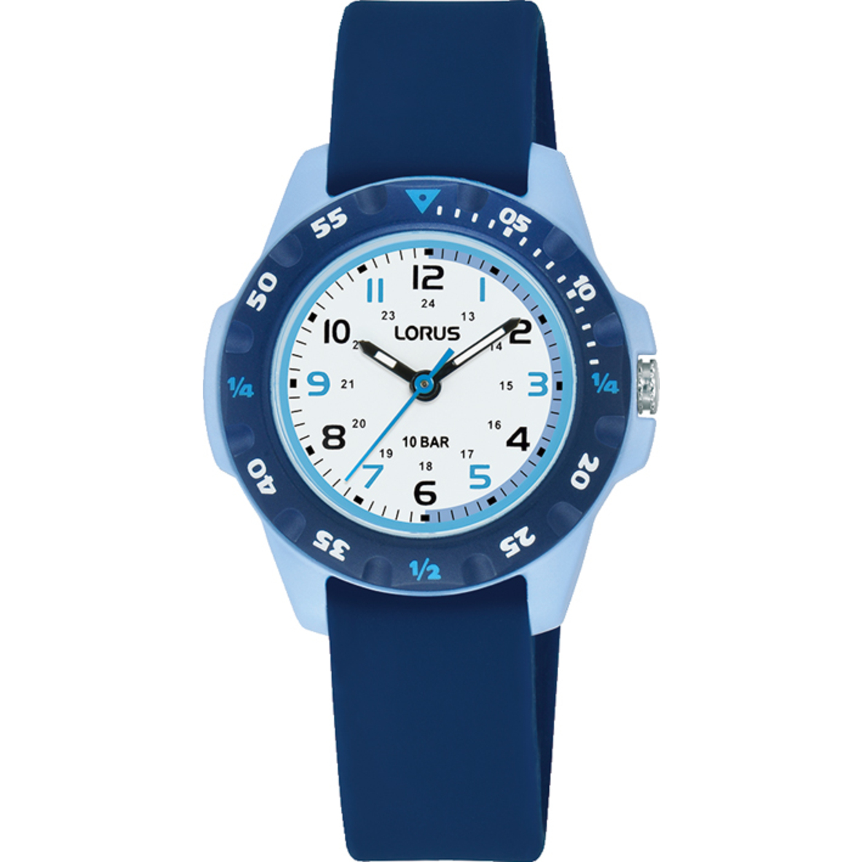 Dit is een horloge van het merk Lorus. Het is een analoog horloge gemaakt van kunststof. De diameter van de kast is 29.5 mm en de kast is 10 mm dik.
De verdere specificaties van het horloge zijn als volgt:
Kastvorm: rond
Kastkleur: blauw
Kastmateriaal: kunststof
Sluiting: gesp
Wijzerplaatkleur: wit
Glassoort: acryl glas
Waterdichtheid: 10 ATM
Techniek: quartz