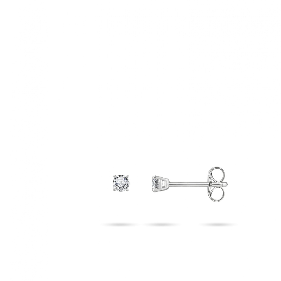 Oorstekers uit de Daily Essentials collectie van Gisser Jewels gemaakt van 14 Karaat Wit Goud. De breedte is 3 mm. De diameter is 3 mm.