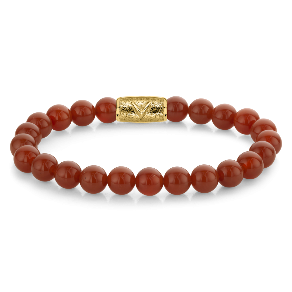 Armband van het merk Rebel & Rose. De armband heeft een hoogwaardige elastische stretch koord, met 8mm van Rode Agaat.