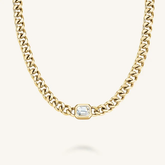 De Rosefield Octagon Choker, modelnummer JNOCG-J1131, is een opvallende ketting die elk outfit een stijlvolle touch geeft. Met zijn elegante ontwerp en chique uitstraling past hij perfect bij elke gelegenheid. Draag hem op zichzelf voor een verfijnde look of combineer met andere kettingen voor een gelaagde stijl. Een must-have voor elke sieradencollectie!
