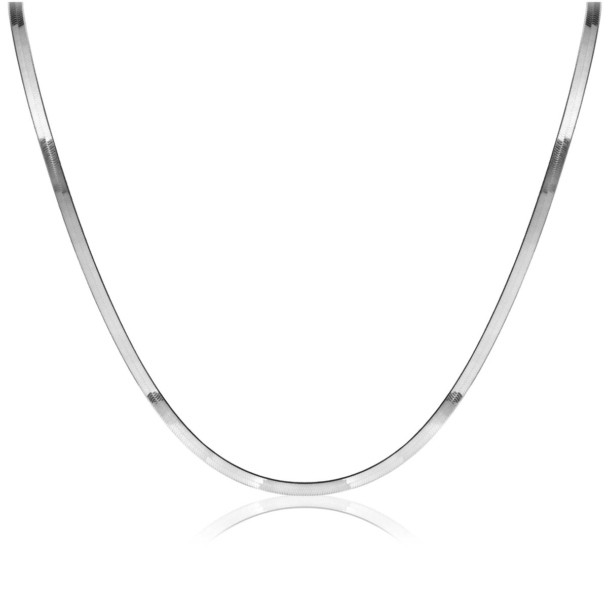 ZINZI zilveren platte slangen-ketting 45cm van 3,5mm breed. Valt sierlijk om iedere hals. De lengte van de ketting is te variëren tussen 40 en 45cm door het handige verlengkettinkje. Bij sluiting herkenbaar ZINZI, door het zilveren Zinzi hartje. Vervaardigd van eerste gehalte zilver (925) en voorzien van een extra rodiumlaag voor een langdurige glans.