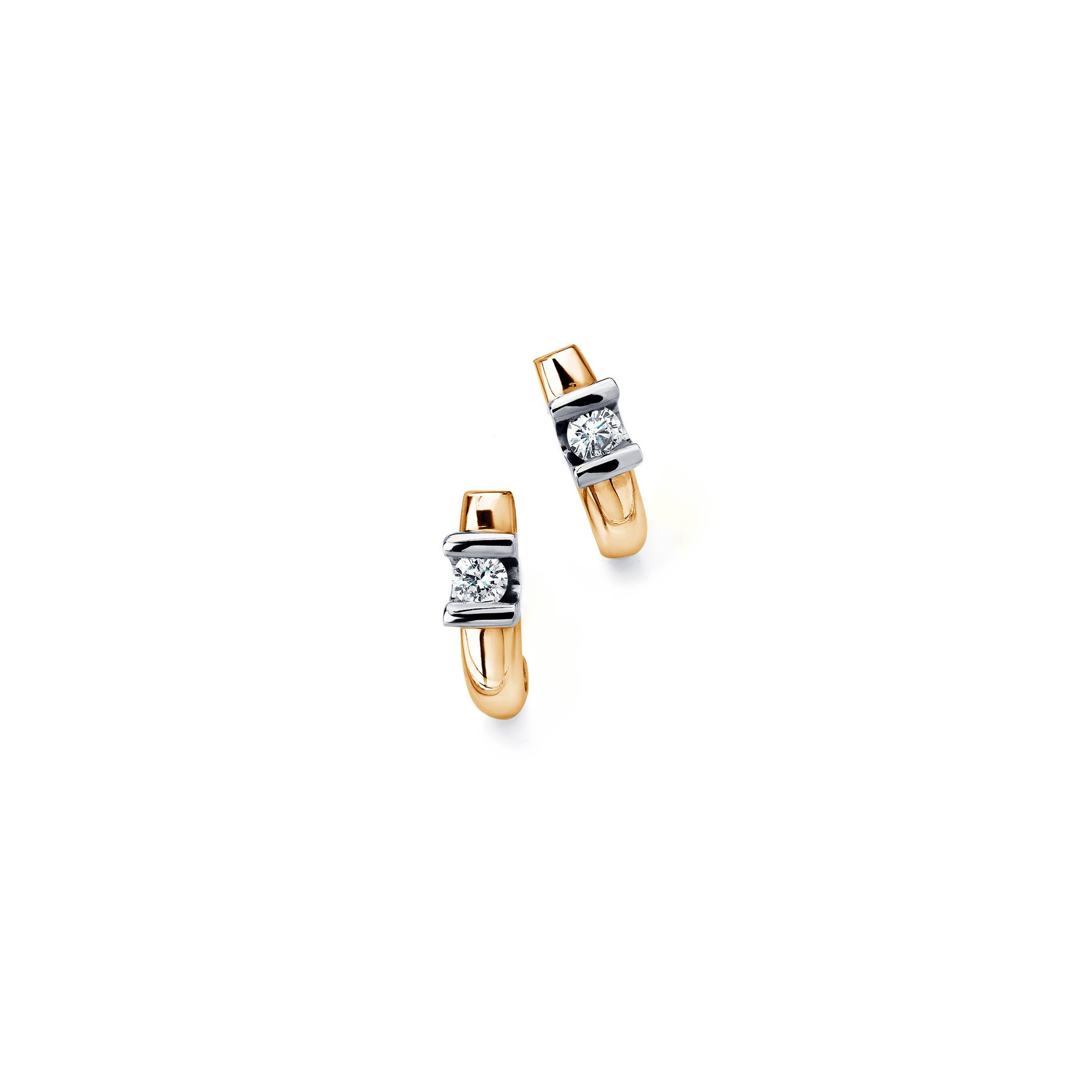 R&C half creolen model 16 Camille, met 2x0.03crt SIR Diamant briljant geslepen