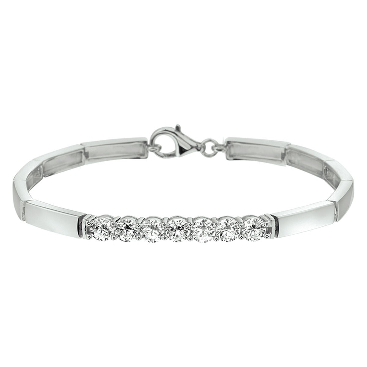De Zilveren Armband Zirkonia, is een elegante accessoire van 18,5 cm met sprankelende zirkonia-steentjes. Perfect voor dagelijks gebruik of speciale gelegenheden. Combineer met andere zilveren sieraden voor een verfijnde look. Deze armband voegt subtiele glamour toe aan elke outfit en is een tijdloze toevoeging aan je sieradencollectie.