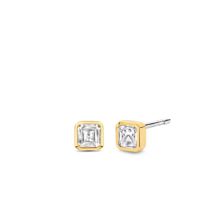 Deze TI SENTO vergulde stud oorbellen 7967ZY hebben een trendy vierkante vorm en schitterende witte zirkonia steentjes. De oorbellen zijn zorgvuldig gemaakt van eersteklas 925 sterling zilver en de zirkonia's zijn gezet in stralend geelgoudkleurig. Verbeter je stijl met de tijdloze allure van het iconische vierkant dat orde, stabiliteit en richting in je leven symboliseert. Verlicht de ruimte met dit betoverende sieraad dat gemaakt is om eeuwig mee te gaan. Draag deze vergulde studs alleen voor een minimalistische touch of maak een statement door ze te combineren met opvallende oorbellen voor een eye-catching contrast. Omarm de kunst van het creëren van je eigen Ear Party door deze studs te combineren met verschillende stijlen. Net als al onze sieraden zijn deze oorbellen nikkelvrij en hypoallergeen, wat niet alleen stijl belooft, maar ook comfort en kwaliteit die tand des tijds megaat.

