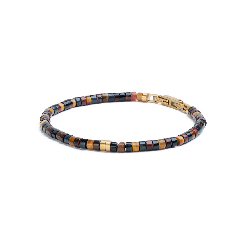 De Sphera 3 Colours armband is gemaakt met drie verschillende soorten 2mm ronde Tijgeroog stenen en afgewerkt met een titanium element. Deze armband is verfijnd en past perfect bij andere accessoires of horloges.

Tijgeroog wordt ook wel 'de steen der Krijgers' genoemd. Het is een krachtige steen die je beschermt tegen negatieve invloeden. Hij zou je extra moed, kracht en doorzettingsvermogen geven.