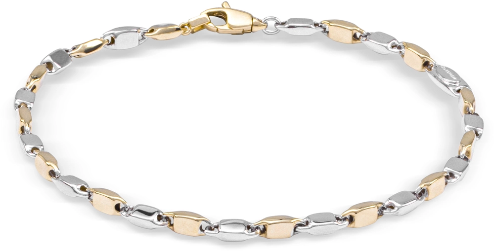 Gouden Bicolor fantasie armband 1182-a bic 18.5