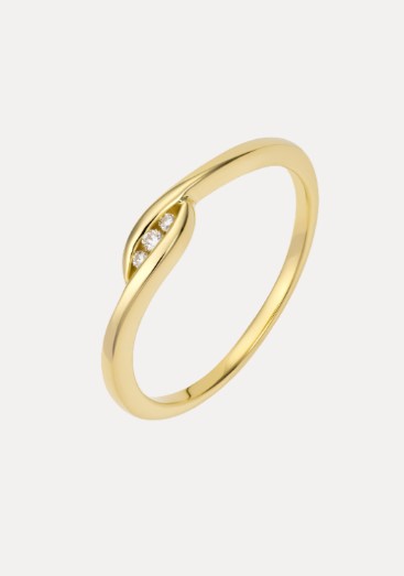 Ring FINO is een subtiel en elegant model uitgevoerd in geheel 14 karaats geel goud met totaal 0.05 crt. H/Si briljant geslepen diamant. Prachtig als set in combinatie met hanger en oorsieraden.