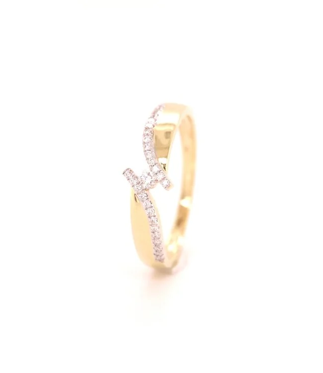 GGA1557 Passione ring goud 14k met diamant 0.14ct diamant