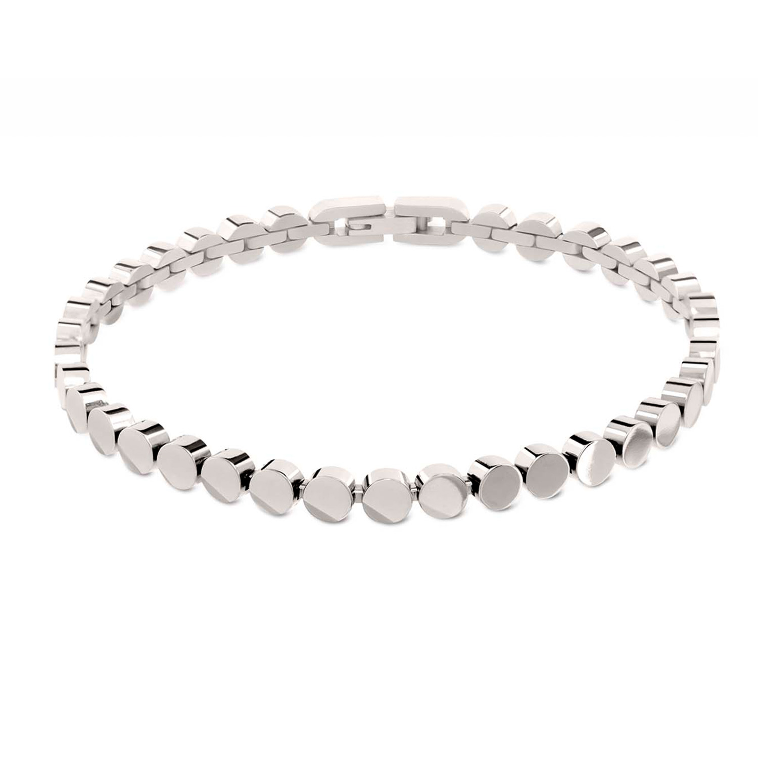 Boccia Titanium 03057-01 Armband
Deze unieke titanium armband van Boccia Titanium is een mooie toevoeging aan je sieradencollectie! Wat deze titanium armband uniek maakt, is dat er glanzende ronde schakels aan elkaar verbonden zijn via de onderkant. Hierdoor wordt het een soepele armband. Combineer de armband met het bijpassende collier en oorbellen voor een complete look. De lengte is 21cm.

HET MERK
Boccia Titanium is het titanium merk van Nederland, dat zijn oorsprong in Duitsland vindt en is opgericht in het jaar 1992. Ontwikkeld door internationale ontwerpers. Alle titanium componenten van de BOCCIA TITANIUM collectie zijn gemaakt van 99,7% puur titanium; het bijzondere materiaal. Het is licht in gewicht, neemt de temperatuur van de huid aan en is zeer huidvriendelijk. Bovendien is het corrosie- en temperatuurbestendig.

SPECIFICATIES
- Armband 03057-01
- Puur titanium
- Zilverkleurig
- 21cm