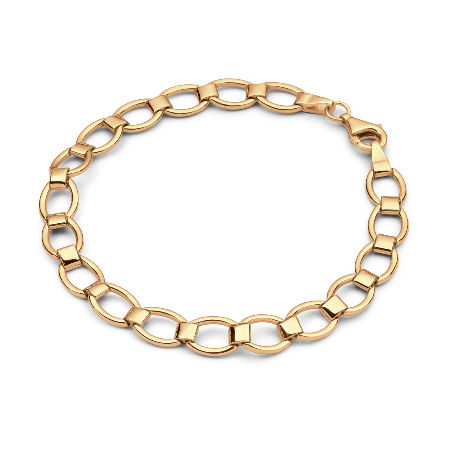 GLOW Zilver vergulde schakelarmband | 19cm | vergulding +- 5 mikron | 925RDGP