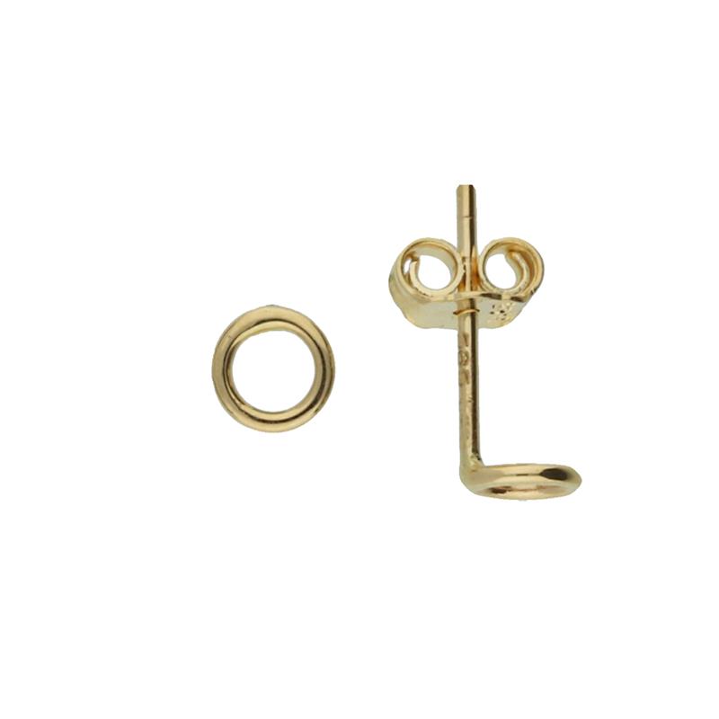 14kt. gouden oorstekers cirkel 4.0mm.