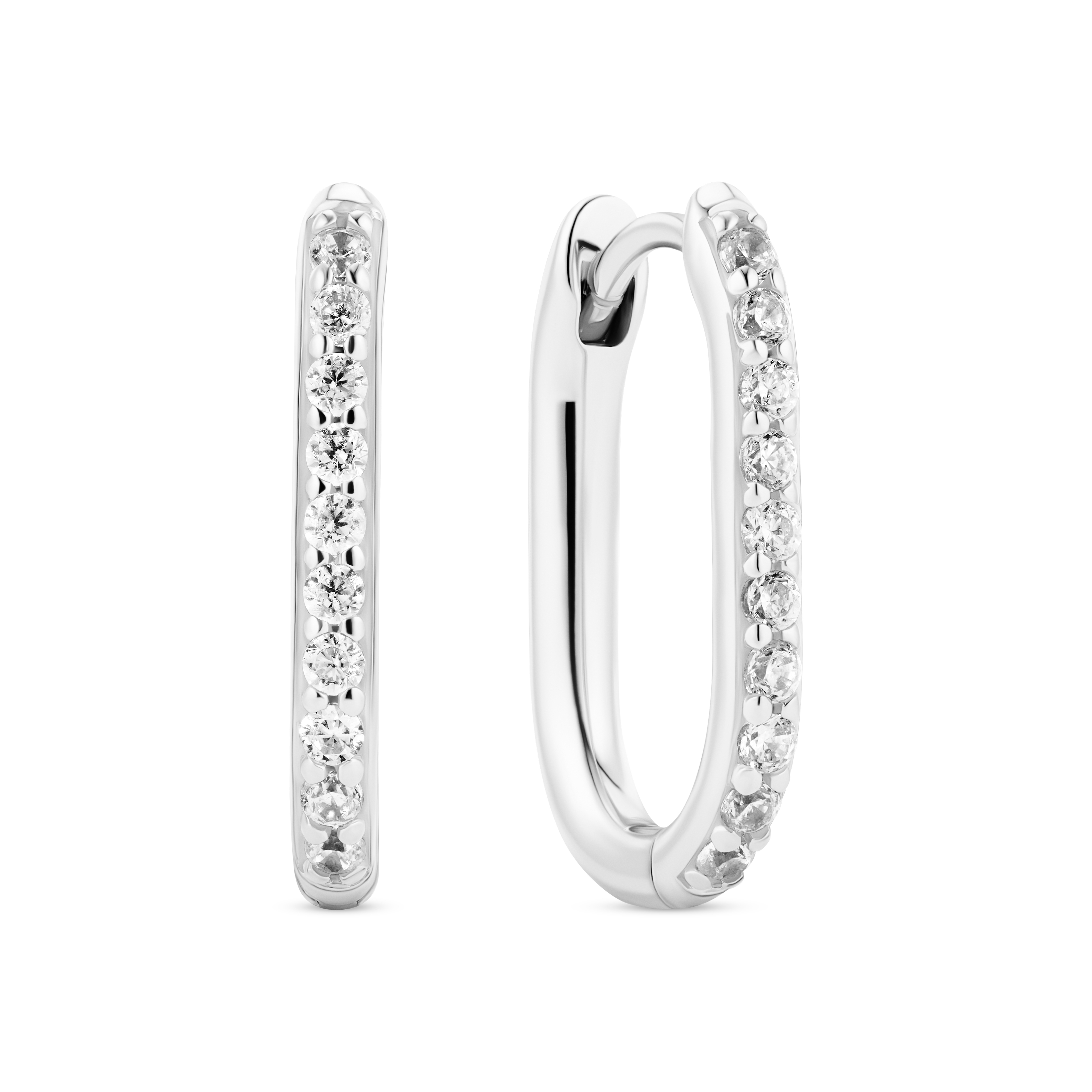Sif Jakobs oorbellen creool 925 zilver met zirconia