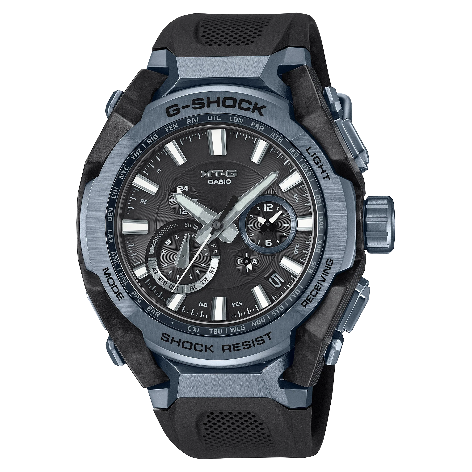 Op zoek naar een stoer en betrouwbaar horloge dat perfect is voor al jouw avonturen? Dan is de CASIO G-SHOCK MTG-B4000B-1A2ER het horloge voor jou! Dit robuuste horloge is voorzien van een analoge tijdaanduiding en een quartz uurwerk, waardoor je altijd nauwkeurig de tijd bij de hand hebt.

Met een diameter van 45 mm en een hoogte van 14 mm heeft dit horloge een stoere uitstraling die perfect past bij elke outfit. De ronde behuizing is gemaakt van zwart roestvrij staal, wat zorgt voor een duurzaam en stijlvol design. De zwarte wijzerplaat en kunststof band geven het horloge een sportieve look die perfect is voor elke gelegenheid.

Het horloge is voorzien van saffierglas, wat zorgt voor een krasbestendige en heldere weergave van de tijd. Daarnaast beschikt de CASIO G-SHOCK MTG-B4000B-1A2ER over een handige datumweergave en is het waterdicht tot 20 bar, waardoor je er zelfs mee kunt duiken.

De gespsluiting zorgt ervoor dat het horloge altijd stevig om je pols blijft zitten, zelfs tijdens de meest intense activiteiten. Of je nu gaat sporten, reizen of gewoon je dagelijkse bezigheden wilt bijhouden, dit horloge is de perfecte metgezel.

