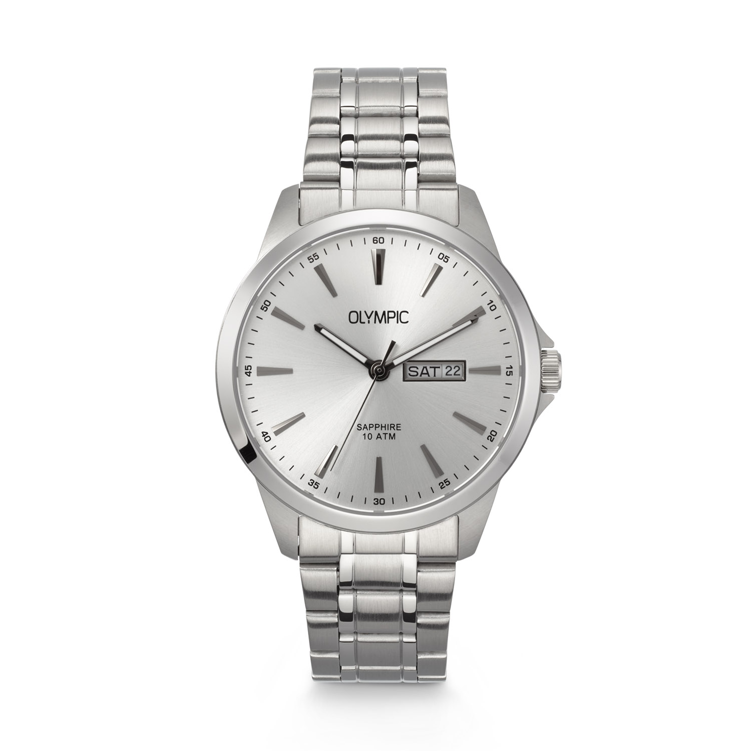 Olympic OL26HSS320 John Horloge Staal 41mm 
Dit unieke Olympic horloge met artikelnummer: OL26HSS320 is een herenhorloge met een classic sportieve uitstraling. Het horloge heeft een ronde stalen kast met een zilverkleurige wijzerplaat met uurstrepen en lumibrite op de wijzers. Aan de kast zit een stalen mat glanzende schakelband met vouwsluiting. Het horloge heeft een saffierglas, een doorsnee van 41mm en is 10ATM. Handig met dag en datum.

Het merk:
Een mooi horloge hoeft niet duur te zijn! Het Nederlandse horlogemerk Olympic levert stoere chronografen, slimline series, digitale uurwerken en elegante dameshorloges. De prijs-kwaliteitverhouding staat bij Olympic hoog in het vaandel met prijzen die uiteenlopen van € 34,95 tot en met € 169,00.

100% Nederlands ontwerp, waterdicht en standaard 3 jaar fabrieksgarantie.

Specificaties:
- Ronde kast Ø 41mm
- Stalen horlogekast
- Zilverkleurige wijzerplaat
- Stalen schakelband
- 10ATM 
- Standaard 3 jaar fabrieksgarantie
- Saffierglas
