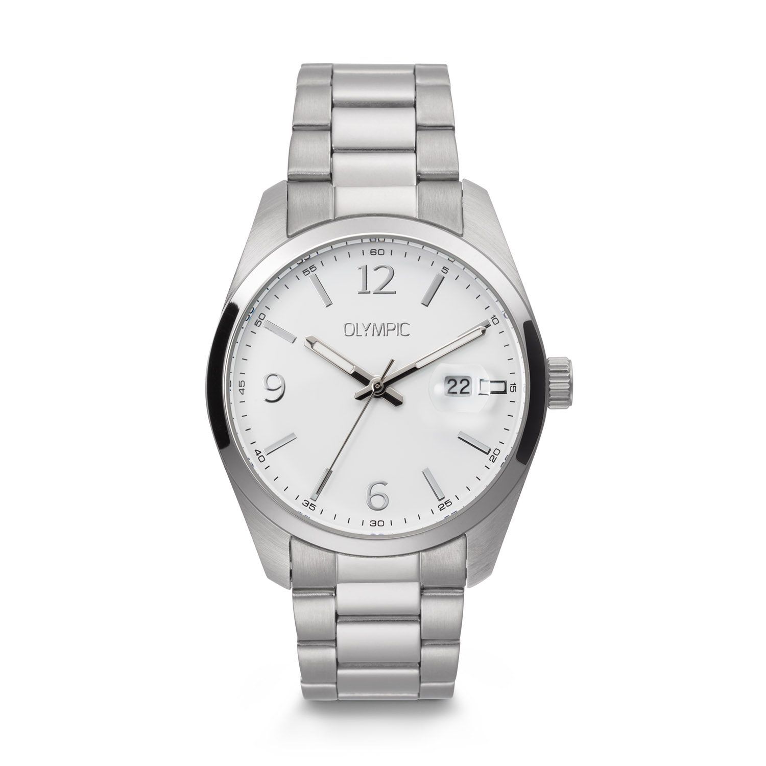 Olympic OL75HSS002 Louis Horloge Heren Staal 39mm 
Dit unieke Olympic horloge met artikelnummer: OL75HSS002 is een classic herenhorloge. Het horloge heeft een stalen kast met een glanzende bezel, een witte wijzerplaat met streepjes als uursaanduiding en een datum. Aan de kast zit een stalen schakelband met een vouwsluiting. Het horloge heeft een mineraalglas, een doorsnee van 39mm en is 5ATM.

Het merk:
Het Nederlandse horlogemerk Olympic levert stoere chronografen, slimline series, digitale uurwerken en elegante dameshorloges. De prijs-kwaliteitverhouding staat bij Olympic hoog in het vaandel met prijzen die uiteenlopen van &euro; 34,95 tot en met &euro; 159,00.

100% Nederlands ontwerp, waterdicht en standaard 3 jaar fabrieksgarantie.

Specificaties:
- Ronde kast &Oslash; 39mm
- Stalen horlogekast
- Witte wijzerplaat
- Stalen schakelband
- 5ATM 
- Standaard 3 jaar fabrieksgarantie
- Mineraalglas