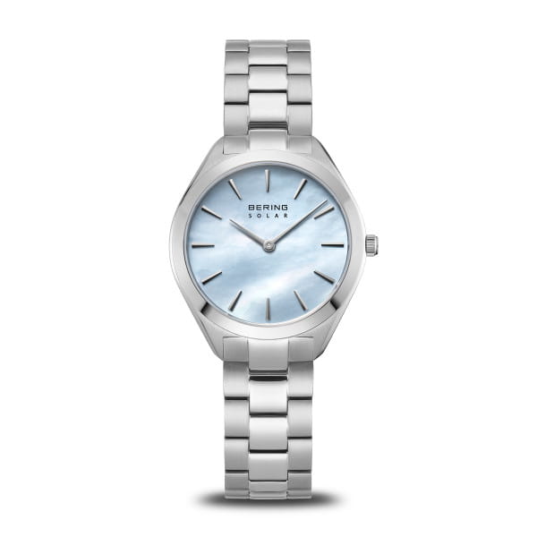 bering horloge staal.
Solar.
Parelmoer wijzerplaat.