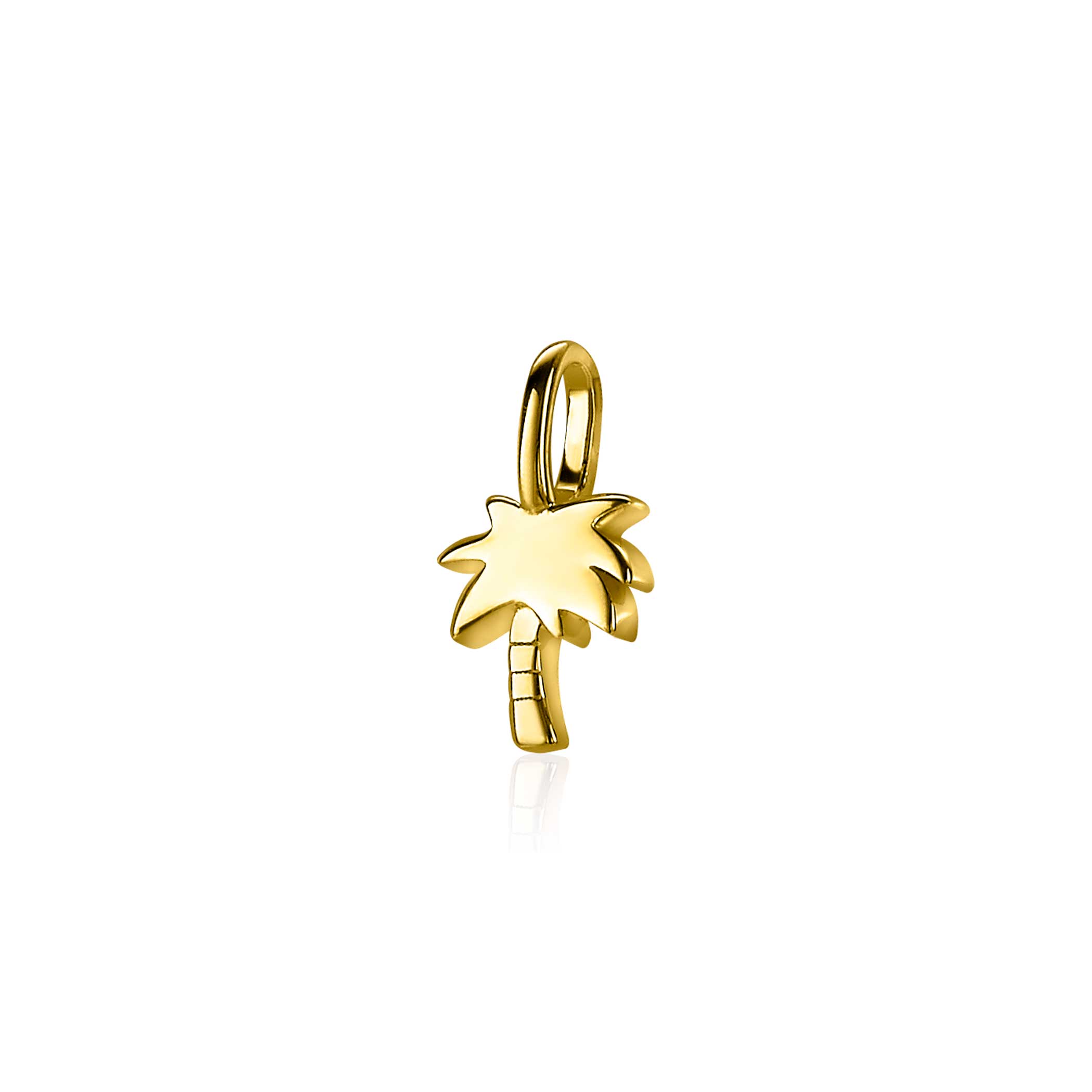 De ZINZI zlv. hanger geel verguld palmboom, modelnummer ZIH2069G, is een elegante hanger. Met een gouden kleur en verguld materiaal straalt het luxe uit. Het sieraad heeft een diepte van 1,85 mm, een breedte van 7,2 mm en een totale grootte van 13,1 mm. Perfect als statement piece op een eenvoudige ketting.