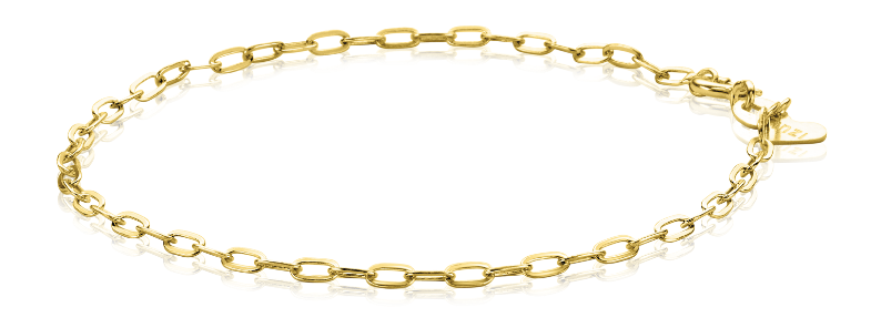 ZINZI Gold 14 karaat gouden armband met ovale schakels van 2,2mm breed. De lengte van de armband is 18cm. Vervaardigd van geheel 14 karaat goud (585) 