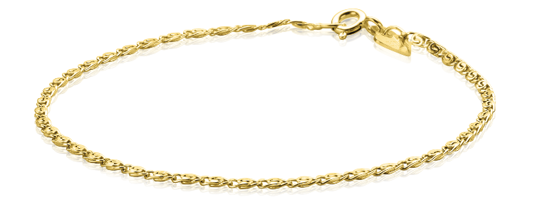 
ZINZI Gold 14 karaat gouden fantasie schakel-armband 1,6mm breed ZGA295