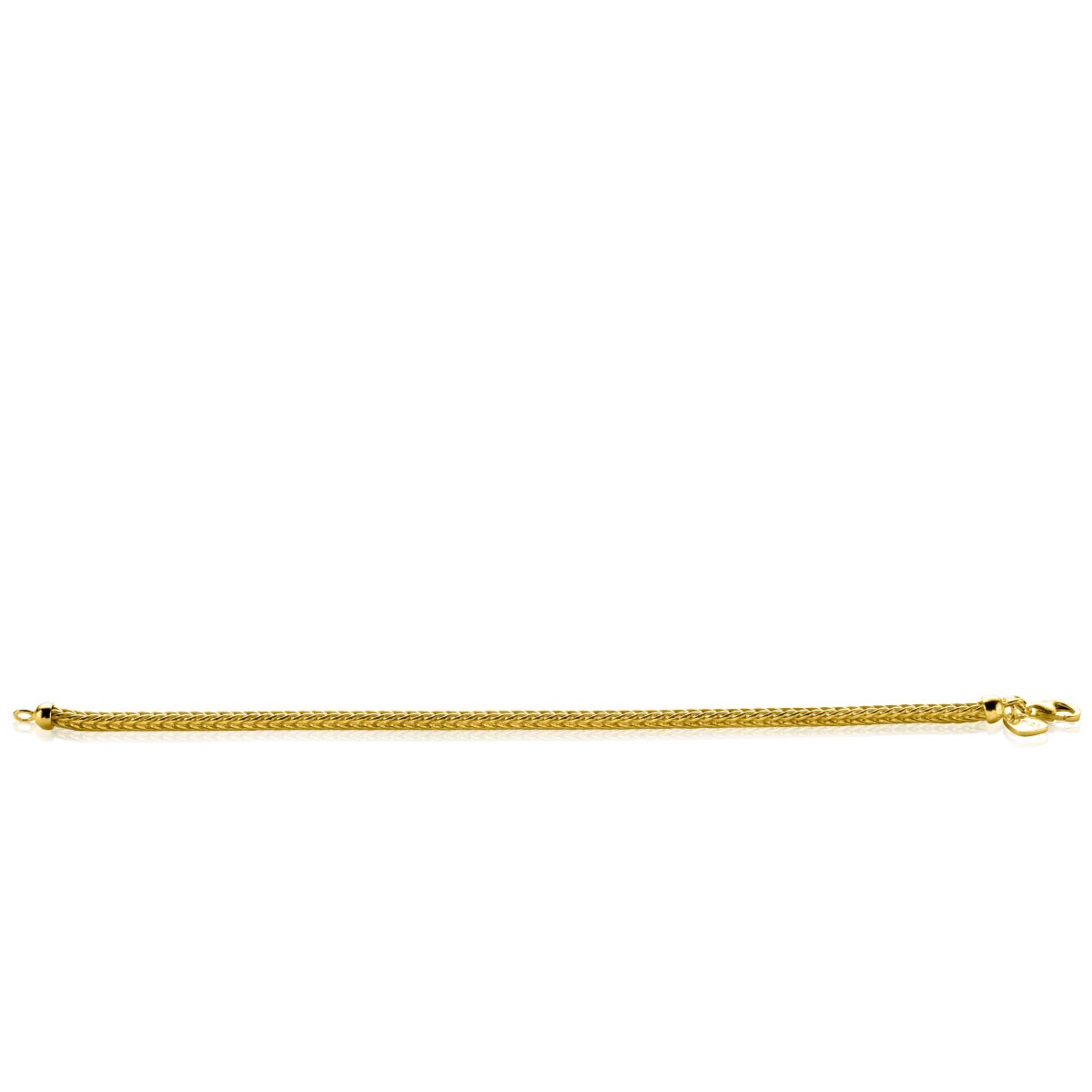 ZINZI zilveren schakelarmband geel verguld vossenstaart 2.5mm breed 19cm ZIA1287G