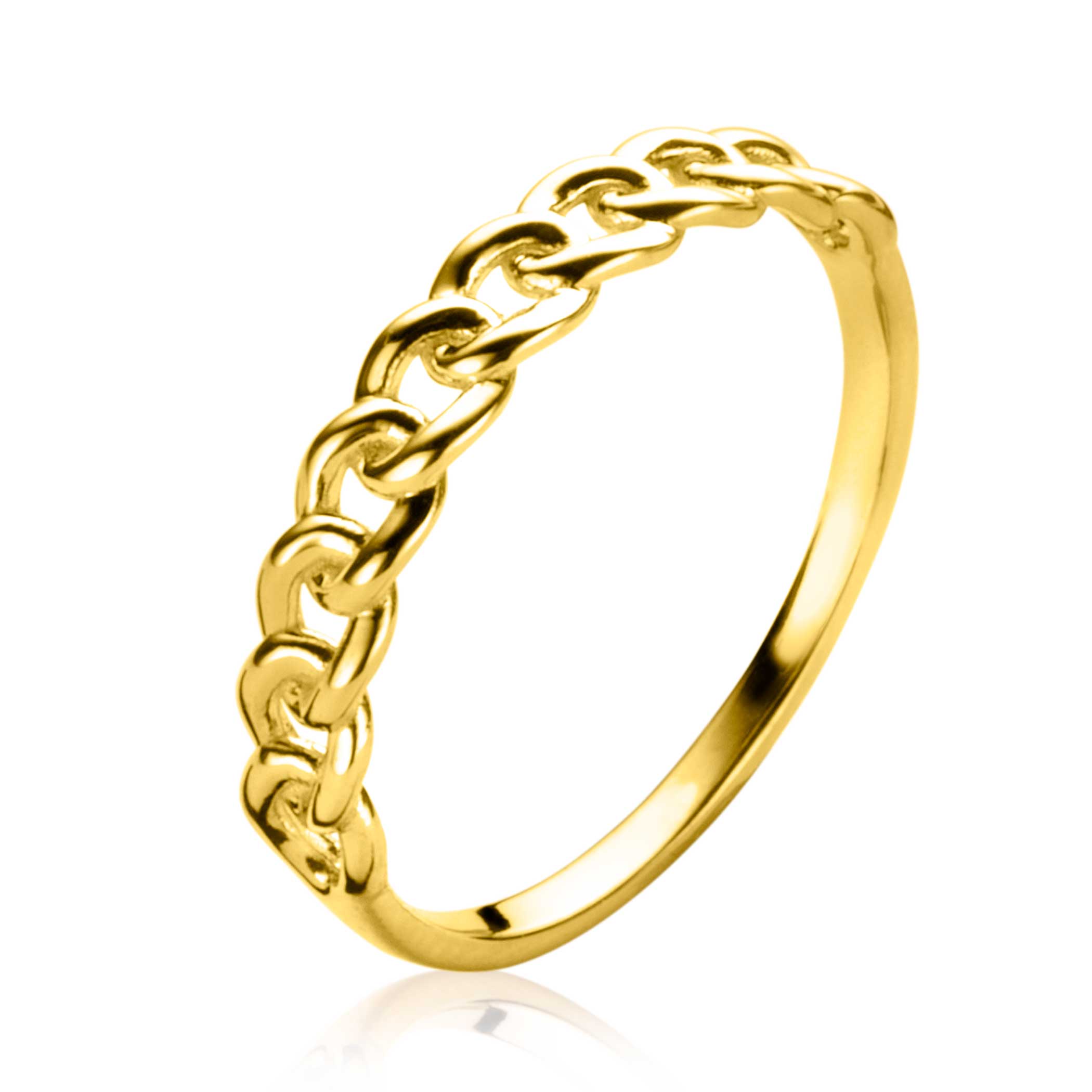 ZINZI Gold 14 karaat gouden schakelring van 3,6mm breed, met de populaire gourmet-schakel. Vervaardigd van geheel 14 karaat goud (585).