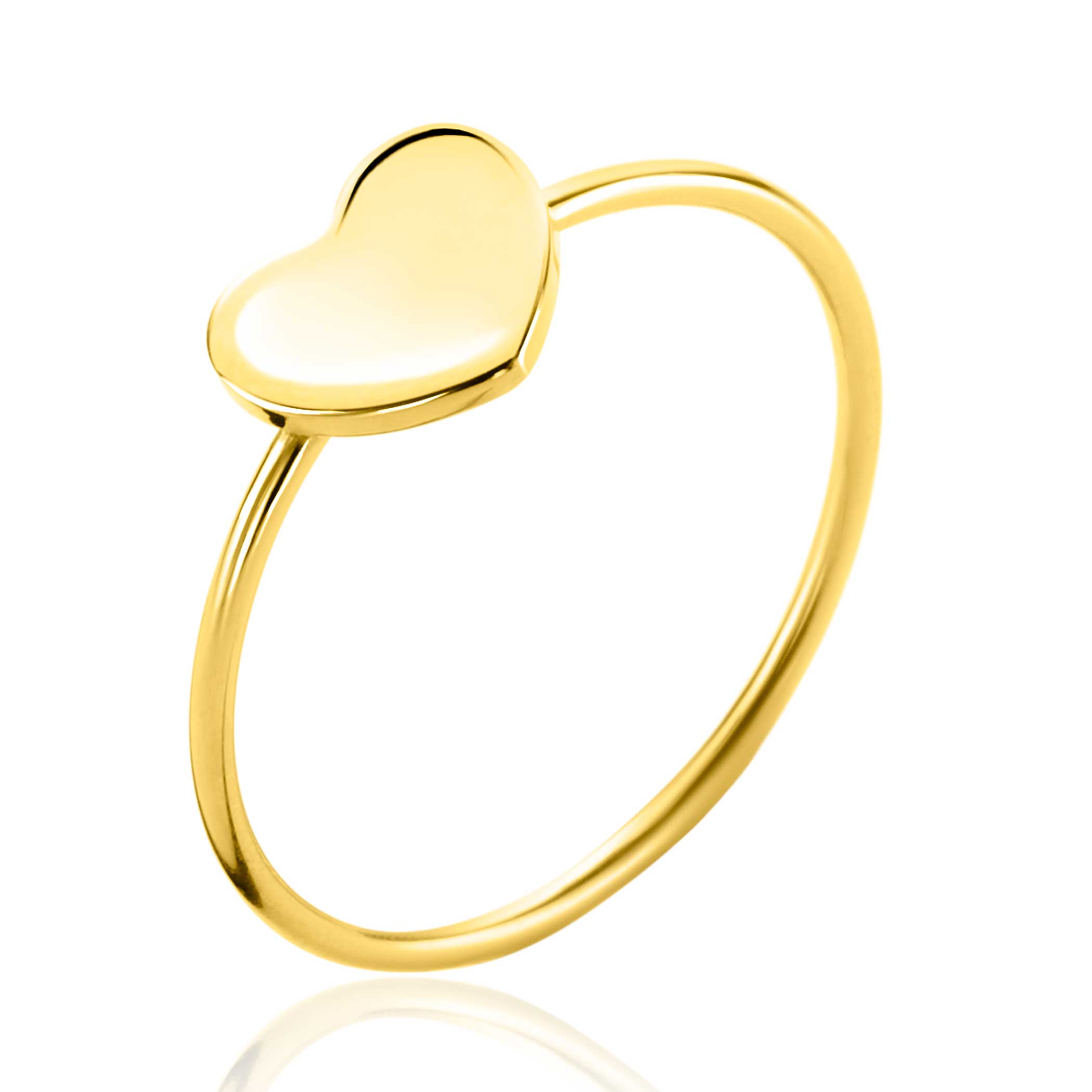 ZINZI Gold 14 karaat gouden ring met glad glanzend hartje. Het hartje heeft een grootte van 7mm. Vervaardigd van geheel 14 karaat goud (585).