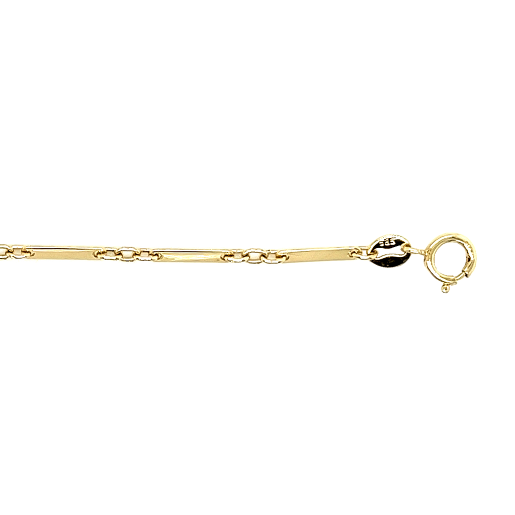 14k Gouden Plaatjes Schakel Armband 19cm 1.4mm GA0255