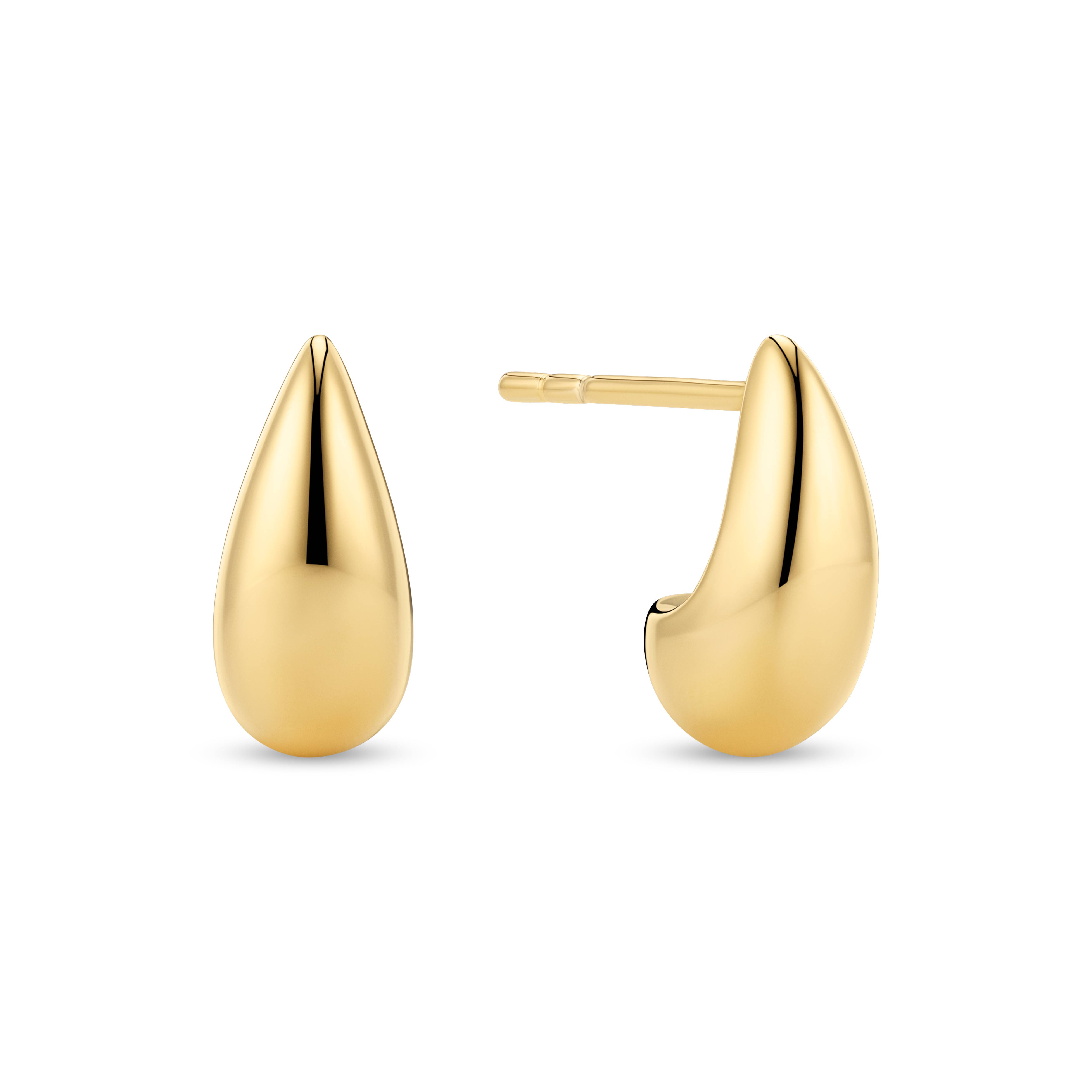 Oorbellen druppelvorm 925 sterling zilver goldplated