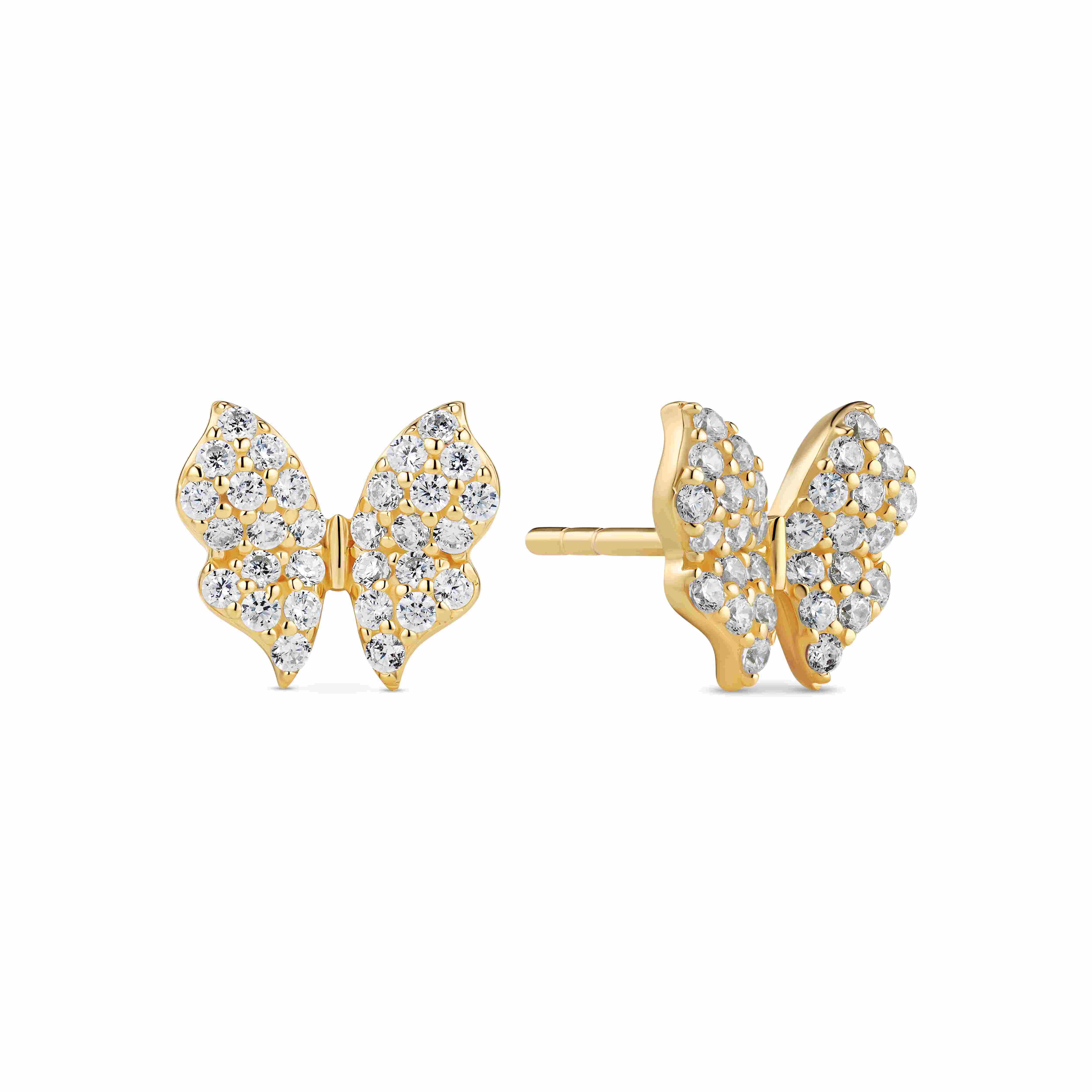 sif jacobs oorbellen zilver gold plated met zirconium