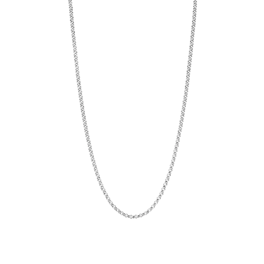 Transformeer je dagelijkse look met de TI SENTO ketting 34086SI in 45 cm, een meesterwerk van tijdloze elegantie en moderne flair. Gemaakt van hoogwaardig 925 sterling zilver, straalt deze ketting een blijvende glans en verfijning uit. De robuuste en stijlvolle schakels geven een subtiele maar krachtige uitstraling, perfect voor elke gelegenheid. Of je nu kiest voor een gelaagde look met andere kettingen of deze solo draagt voor een minimalistische touch, deze ketting biedt veelzijdigheid en stijl. De combinatie van een strak ontwerp en een luxueuze afwerking maakt het een onmisbaar accessoire in je sieradencollectie. Speciaal ontworpen voor de gevoelige huid, is deze nikkelvrije en hypoallergene ketting een garantie voor comfort en duurzaamheid, dag in dag uit.