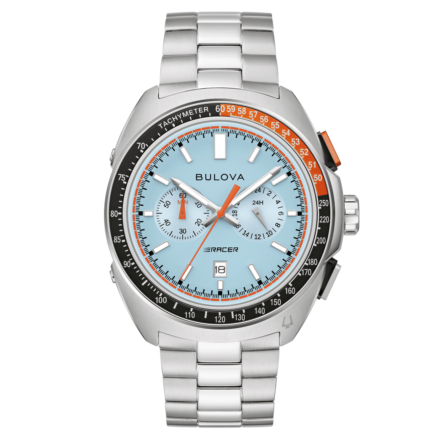 De Bulova 98B432 Racer Performance Chronograaf is een eerbetoon aan de autosport. Deze fraaie Racer uit de Performance Collection is een geweldige aanwinst voor liefhebbers van kwaliteitshorloges. Dit model is een hoogwaardig herenhorloge met saffierglas en een waterdichtheid tot 100 meter. Bulova is al sinds 1957 officieel timing partner van NASCAR. Deze chronograaf is gemaakt ter ere van dit roemrijke verleden. Een stijlvol horloge gemaakt uit passie voor snelheid!